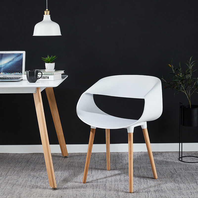 Contemporary Creative Half Round Twisted PP Beech Wood Chair Backrest For Living Room