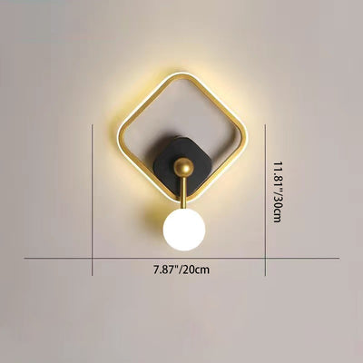 مصباح حائط LED من الألومنيوم الحديدي البيضاوي المستدير المربع البسيط الحديث لغرفة النوم 