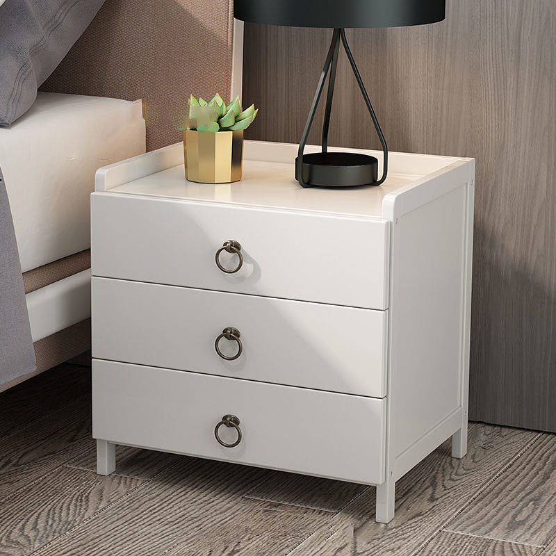 Table de chevet rectangulaire minimaliste moderne en bois massif avec 1/3 tiroir pour chambre 