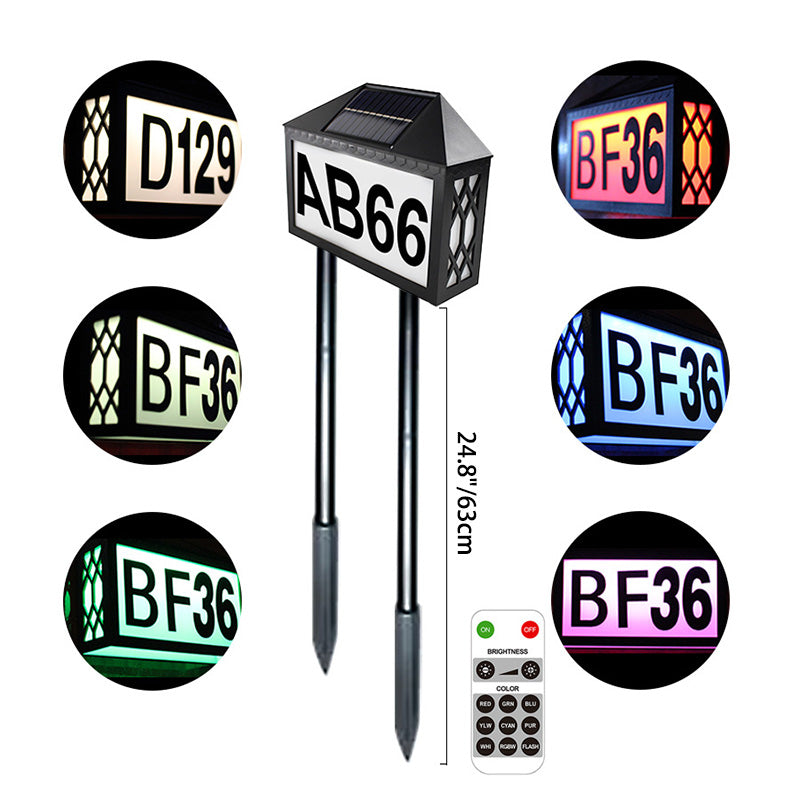 Zeitgenössische Industrie ABS Adresse Zeichen Solar Digital Haus LED Outdoor Wand Leuchte Lampe Für Garten 