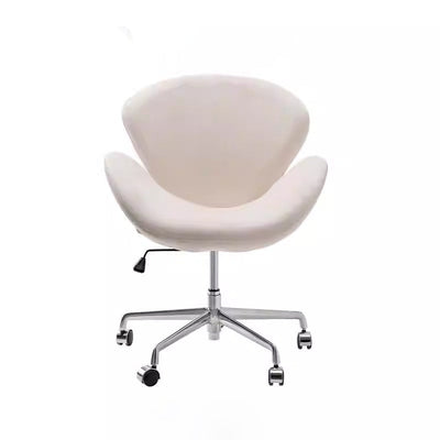 Moderner minimalistischer umwickelter gepolsterter Flanell-Lammfell-Beweglicher Schreibtischstuhl Rückenlehne Armlehne für das Home Office 