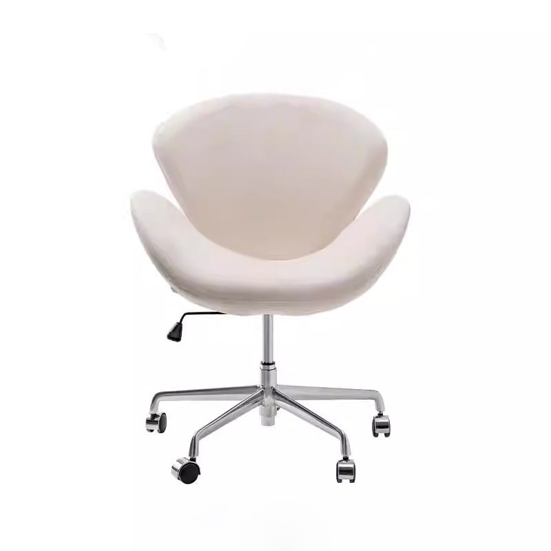 Moderner minimalistischer umwickelter gepolsterter Flanell-Lammfell-Beweglicher Schreibtischstuhl Rückenlehne Armlehne für das Home Office 