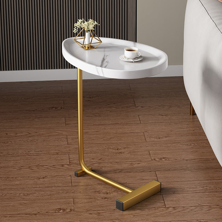 Modern Minimalist Water Drops Oval Medium-Density Fiberboard Iron End Table For Living Room