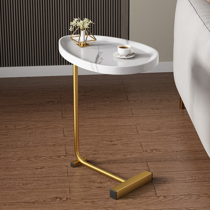 Modern Minimalist Water Drops Oval Medium-Density Fiberboard Iron End Table For Living Room