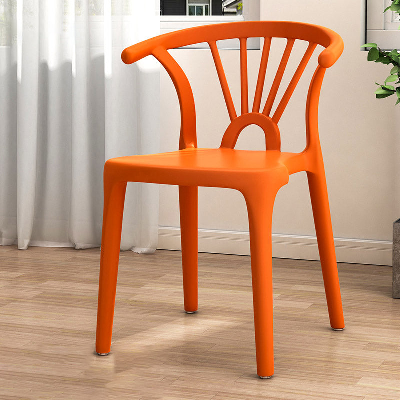 Chaise de salle à manger empilable en plastique Arc scandinave contemporain avec dossier pour salle à manger 