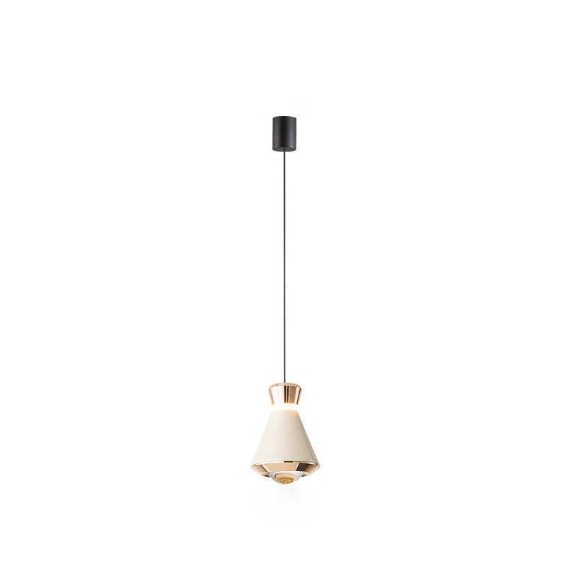 Zeitgenössische nordische konische Aluminium-Acryl-LED-Pendelleuchte für Wohnzimmer 
