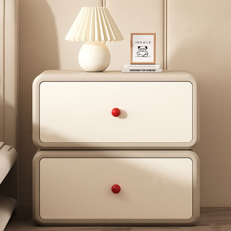 Table de chevet moderne minimaliste carré en bois massif céramique avec cuir anti-griffes pour chat, 2 tiroirs pour chambre 