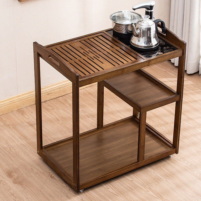 Moderner minimalistischer rechteckiger Massivholz-Beistelltisch mit 3 Ebenen für das Wohnzimmer 
