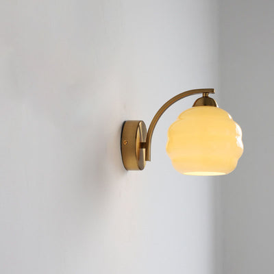 Modern Simplicity Iron Glass Round Ball 1-Light Wall Sconce Lamp For Hallway