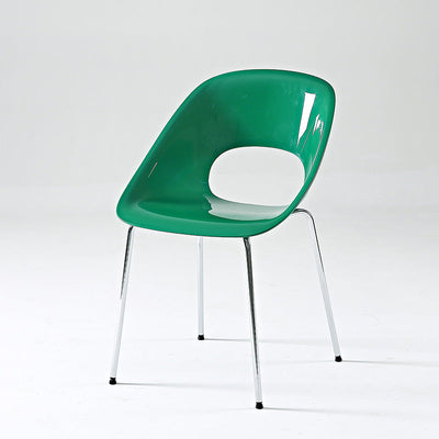 Silla de comedor de metal PP con respaldo hueco cuadrado creativo contemporáneo para comedor 
