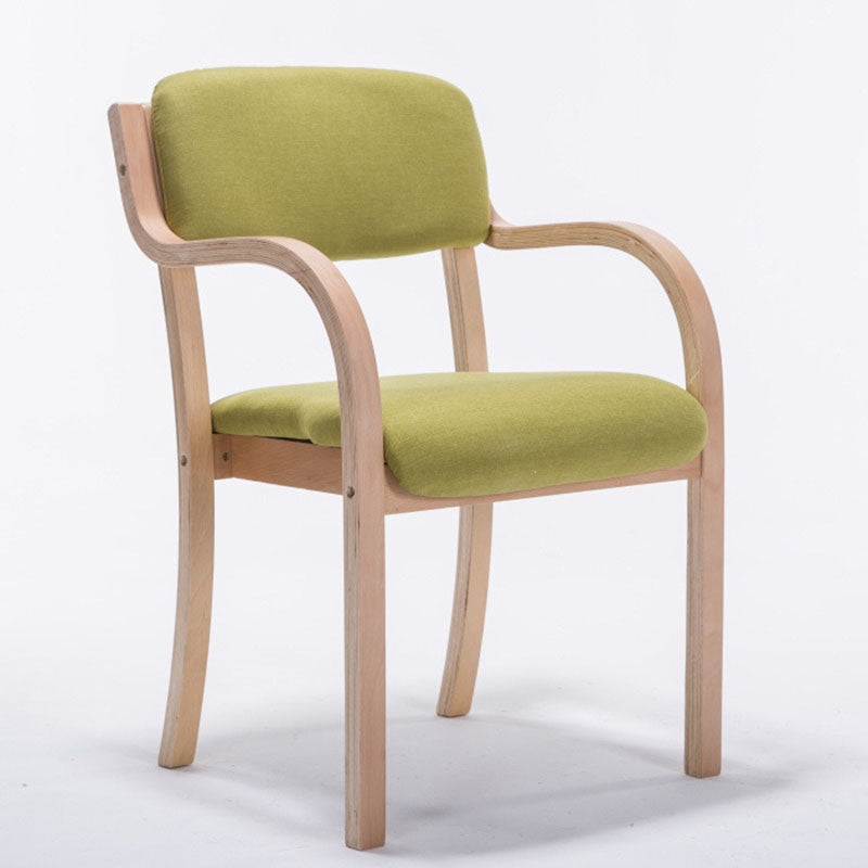 Contemporary Nordic Bentwood Linen Faux Leather Velvet Sponge Square Dining Chair Backrest Armrest For Dining Room