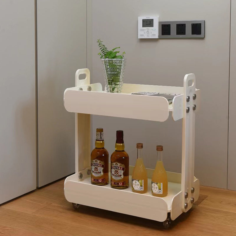 Zeitgenössischer rechteckiger skandinavischer Acryl-PC-Endtisch mit 2 Ebenen für das Schlafzimmer 