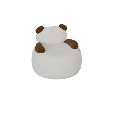 Coussin Rond Ours Créatif Contemporain en Laine d'Agneau Chaise d'Appoint en Bois Massif Dossier Accoudoir Pour Salon 