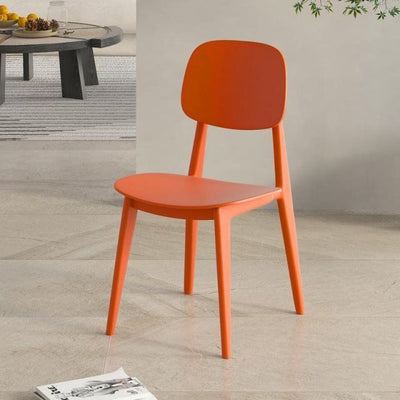 Chaise de salle à manger carrée en plastique macaron scandinave contemporaine avec dossier pour salle à manger 