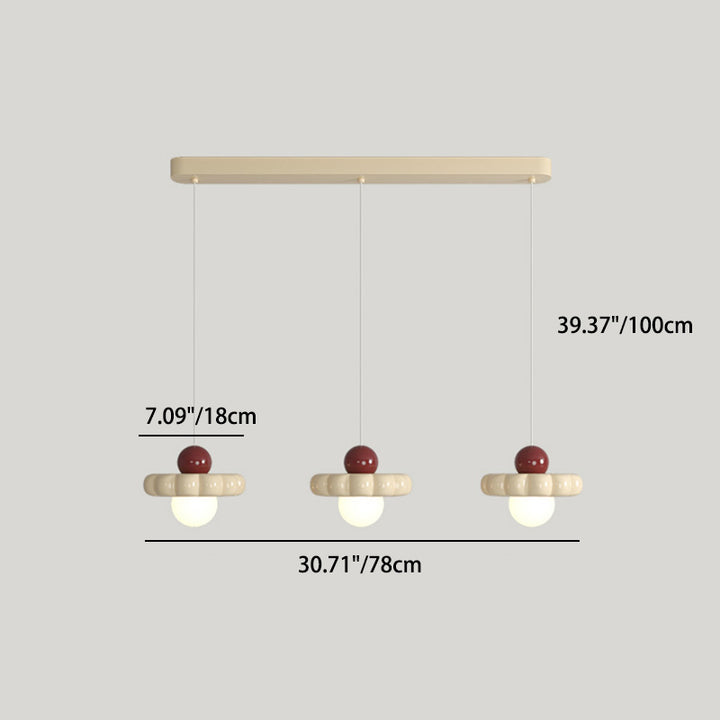 Lustre suspendu moderne minimaliste en aluminium résine PE 1/3 lumière pour chambre 