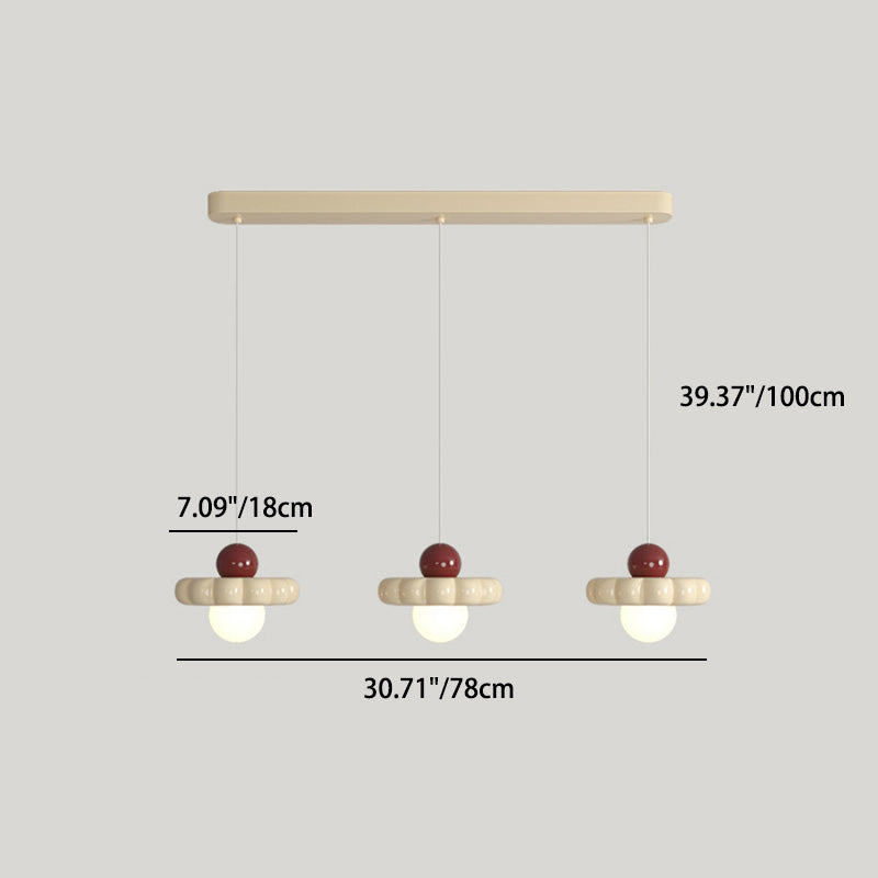 Moderno Minimalista Disco Esfera Aluminio Resina PE 1/3 Luz Colgante Para Dormitorio 