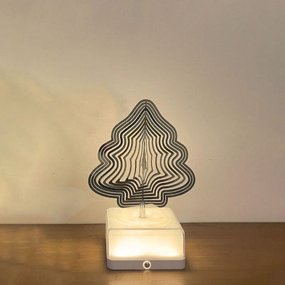 Modern Art Deco Stainless Steel ABS Cubic Base Multishape Rechargeable USB LED Table Lamp Night Light For Bedside