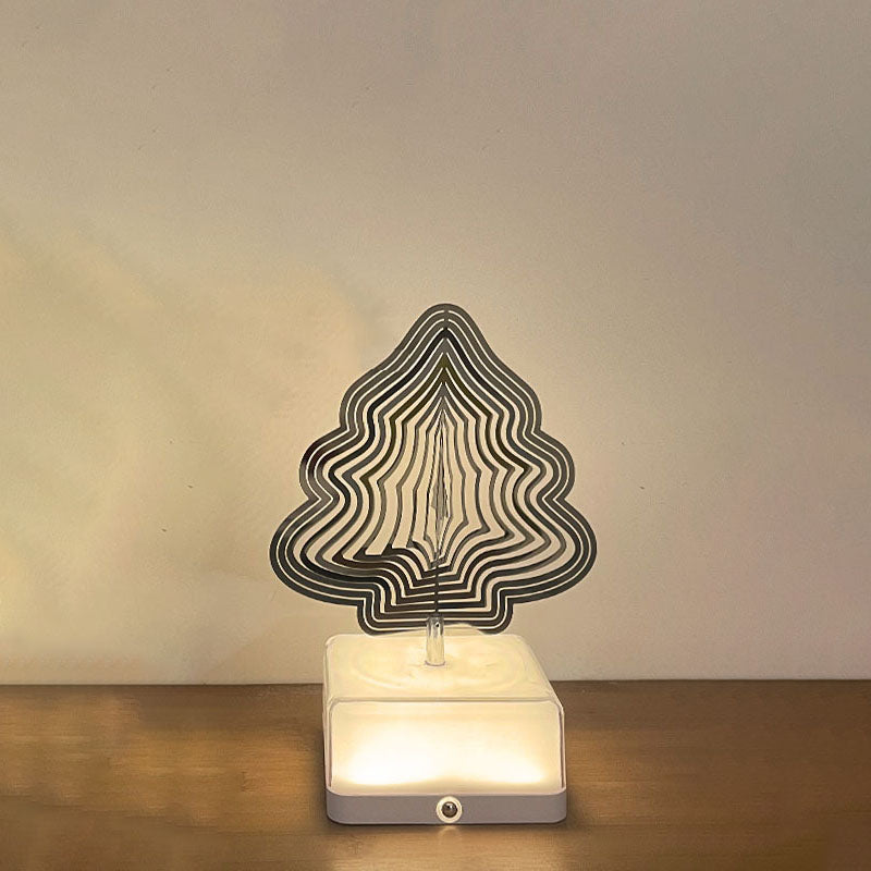 Modern Art Deco Stainless Steel ABS Cubic Base Multishape Rechargeable USB LED Table Lamp Night Light For Bedside