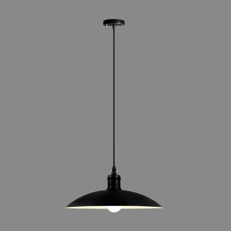 Suspension luminaire à disque en fer forgé à personnalité simple industrielle 1 lumière 