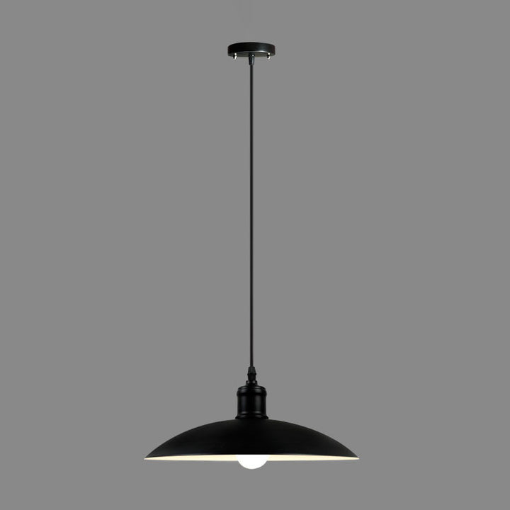 Suspension luminaire à disque en fer forgé à personnalité simple industrielle 1 lumière 
