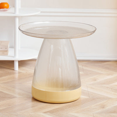 Mesa de café contemporánea creativa redonda de cono de plástico PET para sala de estar 