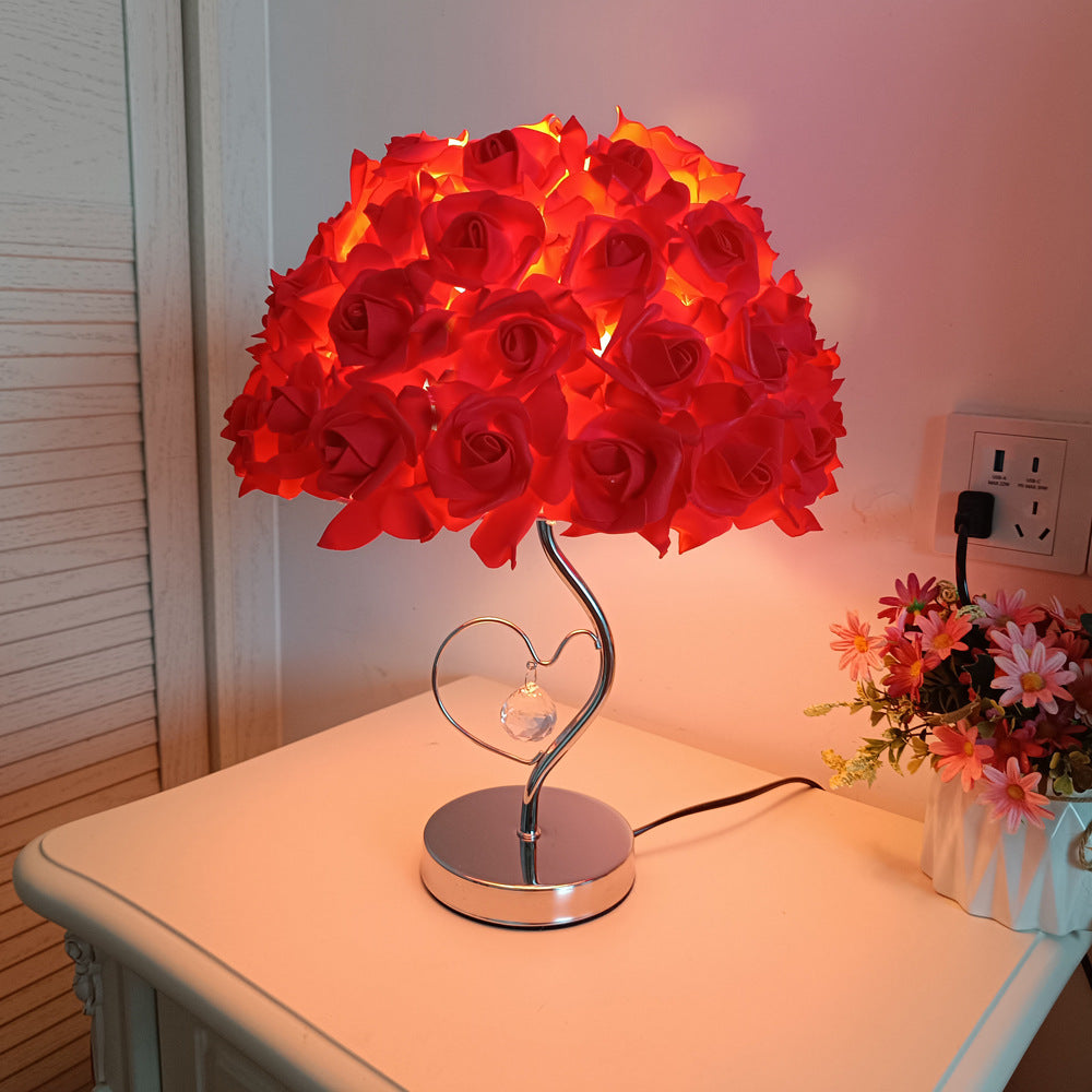 Lampe de Table Décorative à 1 Lumière Rose Romantique Européenne 
