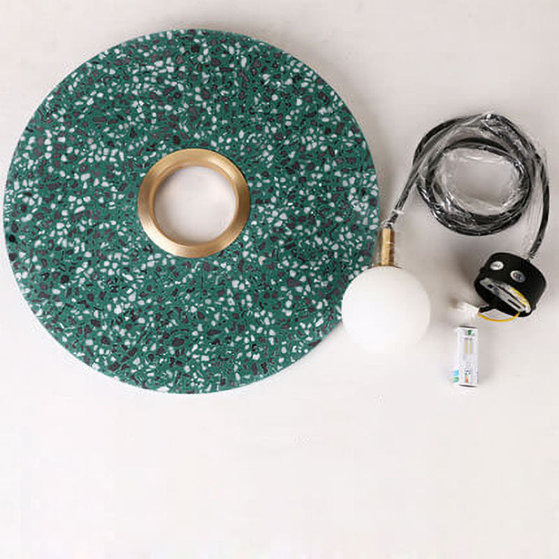 Nordic Creative Terrazzo Planet Disc 1-Light Pendant Light
