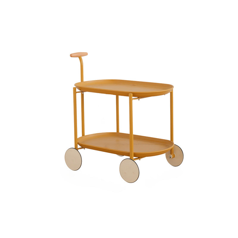 Zeitgenössischer kreativer abnehmbarer rechteckiger ovaler ABS-Holz-Metall-Beistelltisch 2-stufig für Wohnzimmer 