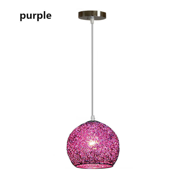 Contemporary Creative Aluminum Macaron Round 1-Light Pendant Light For Living Room