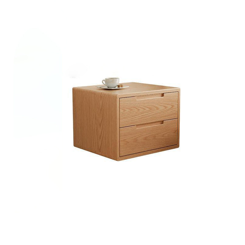 Table de nuit carrée en bois de caoutchouc moderne avec 1/2 tiroir pour chevet 