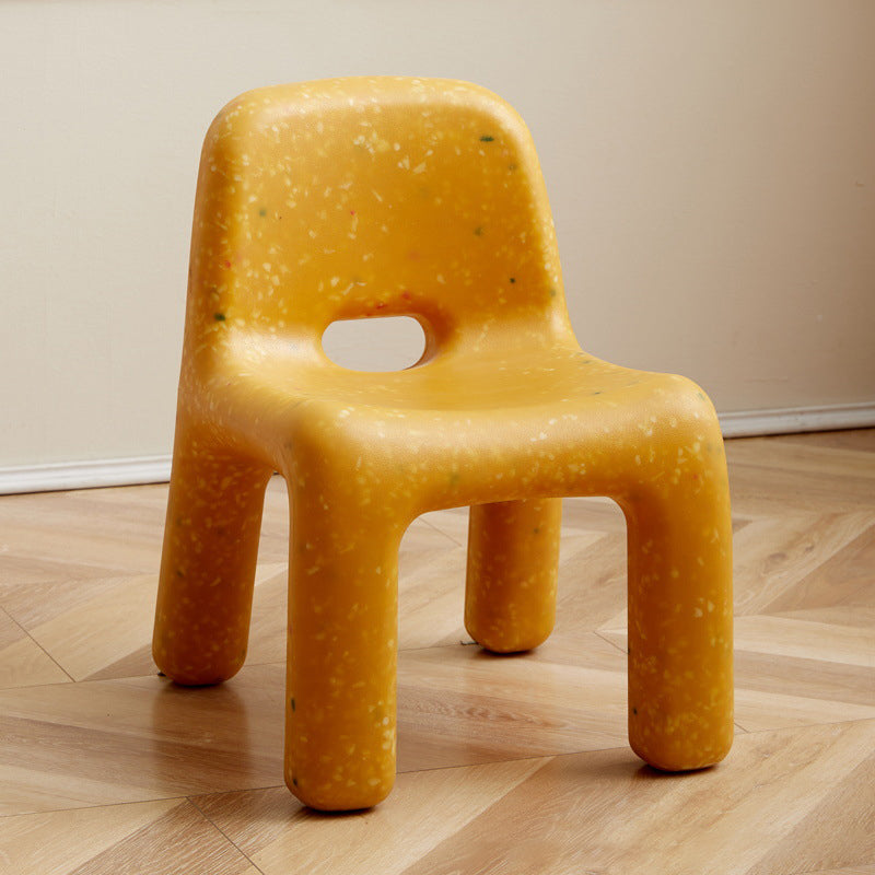 Chaise pour enfants en plastique carré créatif contemporain avec dossier pour salon 