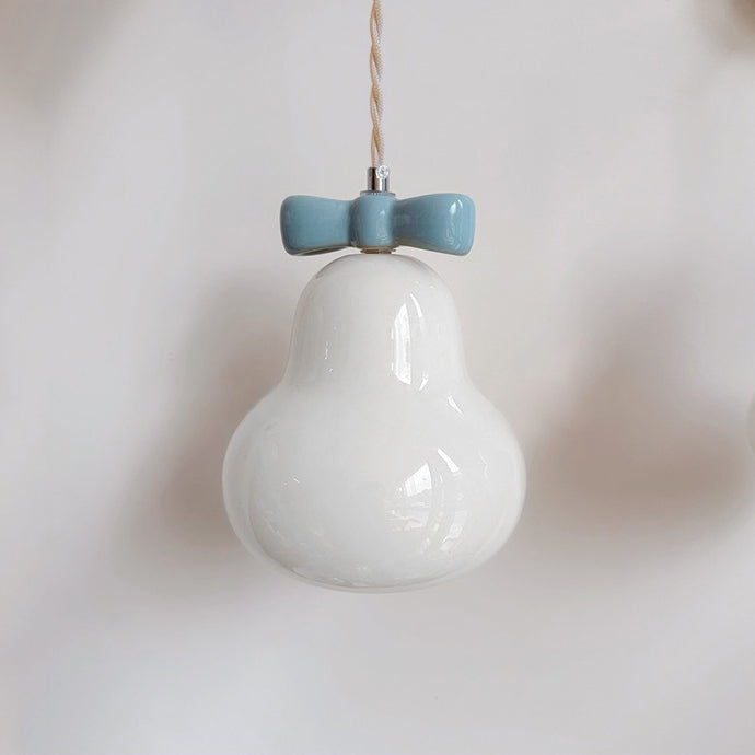 Moderne Art déco Bow Bells Fer Céramique Verre Suspension 1 Lumière Pour Salon 