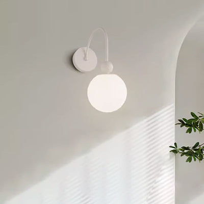Moderne minimalistische runde Kugel Eisen Glas 1-Licht Wandleuchte Lampe für Wohnzimmer 