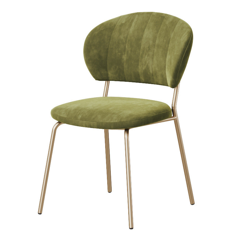 Chaise de salle à manger contemporaine nordique ronde en lin de coton rembourré dossier pour salle à manger 