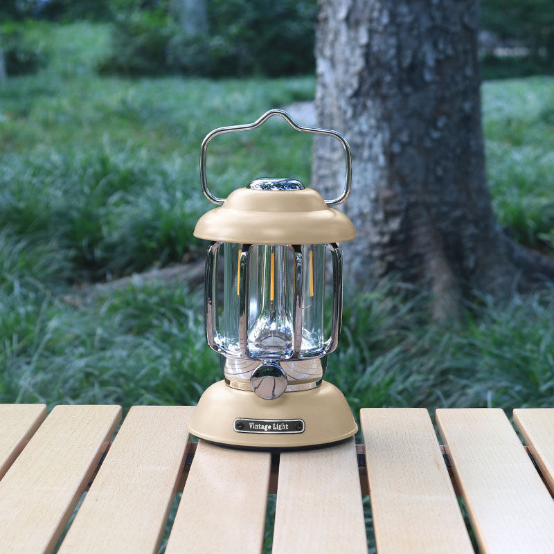 Luz de camping al aire libre USB LED ABS de hierro cilíndrico impermeable minimalista moderna para patio exterior 