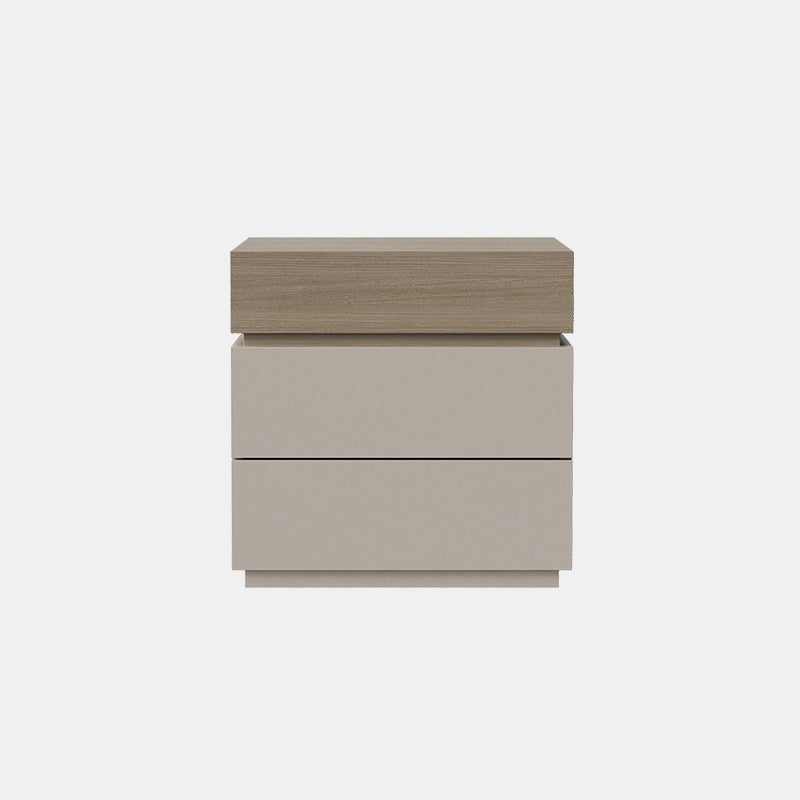 Contemporary Luxury Rectangular Plywood Eucalyptus Wood Nightstand 3-Drawer For Bedroom