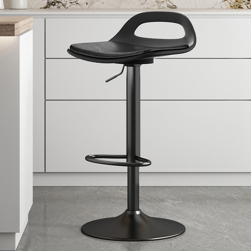 Tabouret de bar moderne minimaliste carré en plastique PP et métal avec dossier bas pour salle à manger 