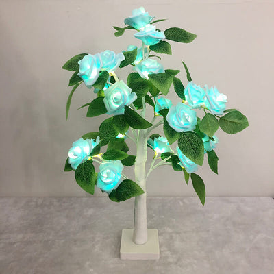 Christmas Decorative Plastic Tree Light Rose Decorative LED Table Lamp