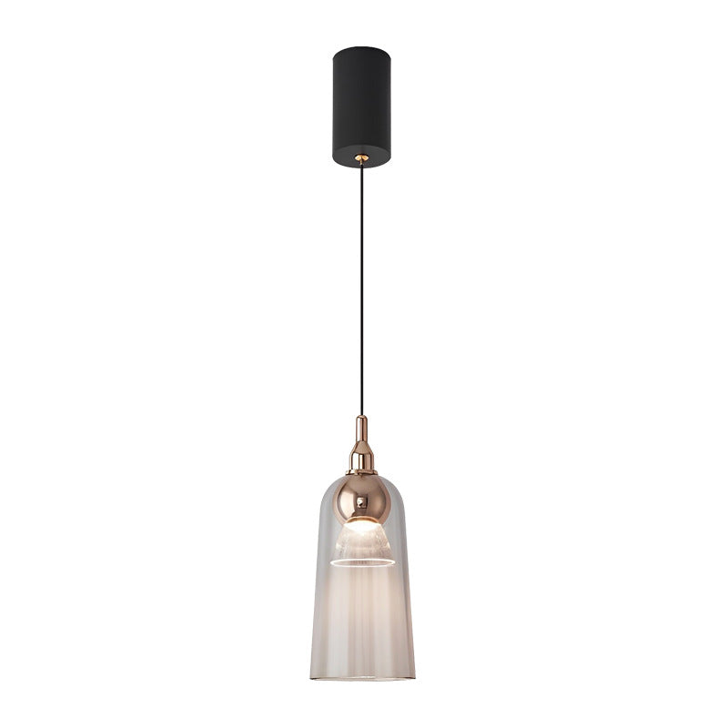Zeitgenössische nordische Acryl-Cup-Shade-Aluminium-LED-Pendelleuchte mit Farbverlauf für Esszimmer 
