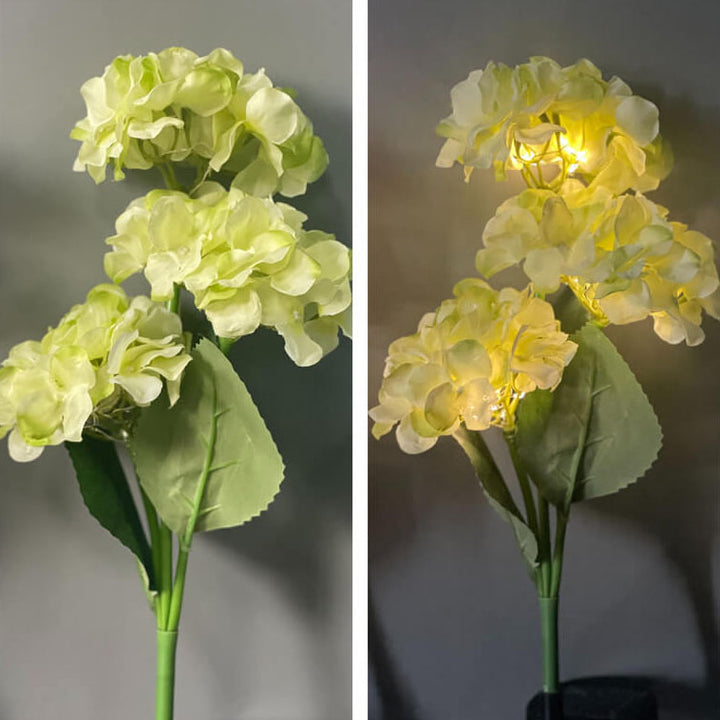 Contemporary Creative Outdoor Solar Simulation Hydrangea LED Garden Lawn Ground Insert Landscape Light