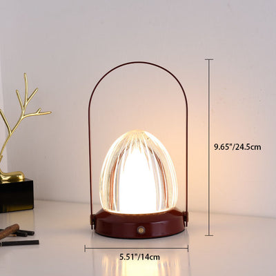 Danish Creative Portable Acrylic Hazelnut Shade Iron Base LED USB Table Lamp