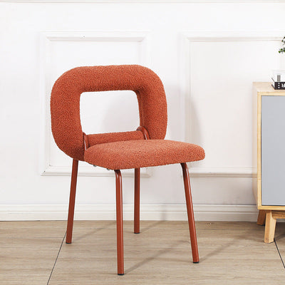 Respaldo de silla de comedor de diseño de donut de lana de cordero escandinavo contemporáneo para comedor 
