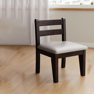 Moderner minimalistischer quadratischer Lederschwamm-Massivholzstuhl Rückenlehne ohne Armlehnen für Wohnzimmer 