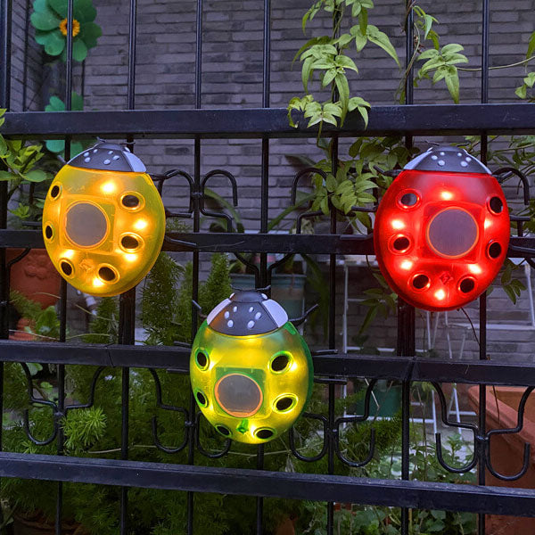 Luz de Cerca de Césped al Aire Libre LED de Plástico Creativa de Animal Escarabajo Impermeable Solar 
