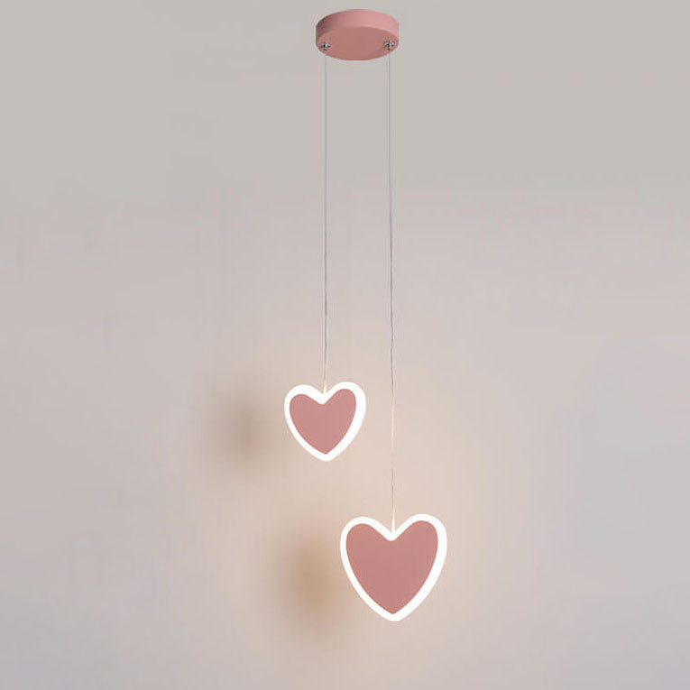 Modern Minimalist Heart Butterfly Flower Acrylic LED Chandelier