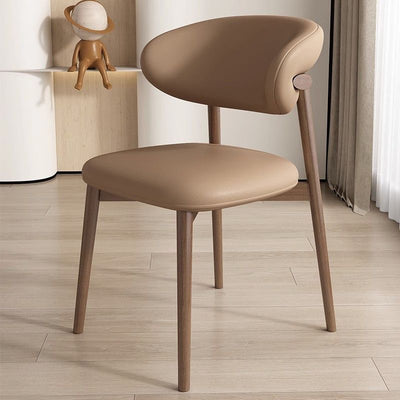 Moderna silla de comedor sin brazos de cuero nappa cuadrado nórdico contemporáneo con marco de metal para comedor 