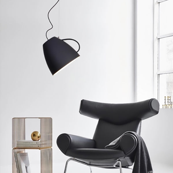 Contemporary Nordic Cup Shape Aluminum 1-Light Pendant Light For Living Room