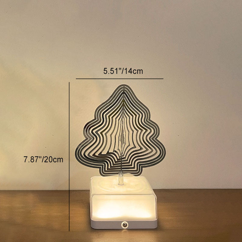 Modern Art Deco Stainless Steel ABS Cubic Base Multishape Rechargeable USB LED Table Lamp Night Light For Bedside