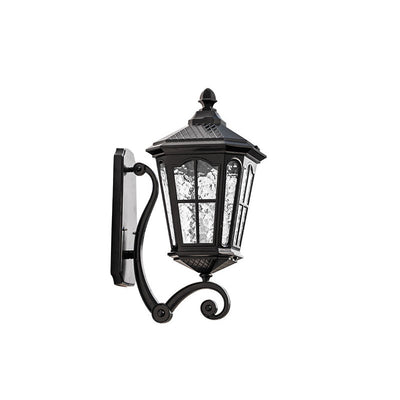 Lanterne extérieure européenne en aluminium et verre étanche, applique murale à 1 lumière 