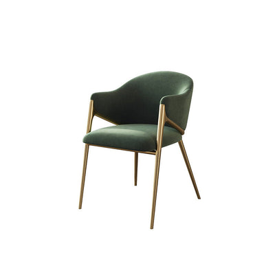 Silla de comedor contemporánea de lujo redonda de lana de cordero con patas de acero inoxidable, respaldo y reposabrazos para comedor 